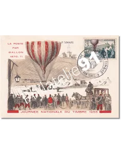 Carte maximum, Journée du timbre 1955, Collection lettre France