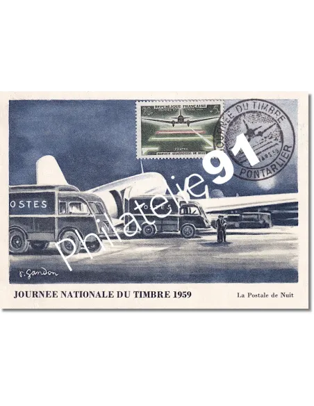 Carte postale, Journée du timbre 1959, Collection lettre France