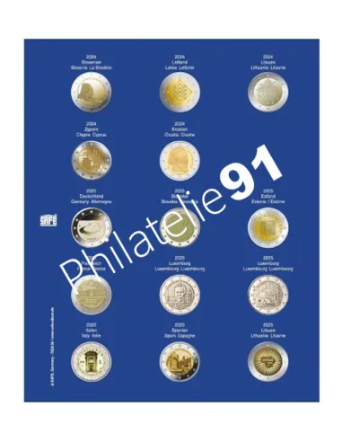 SAFE, Feuilles TOPset 2€ 2024-2025, matériel numismatique