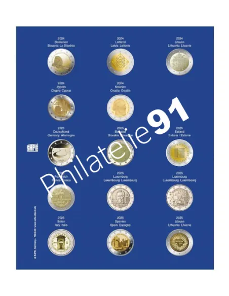 SAFE, Feuilles TOPset 2€ 2024-2025, matériel numismatique