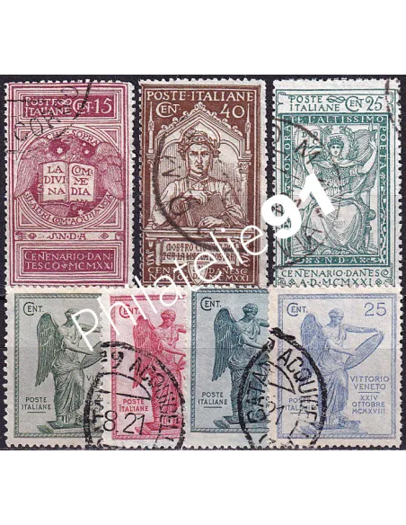 Italie n° 110 à 112 et n° 113 à 116 oblitérés, timbres Europe