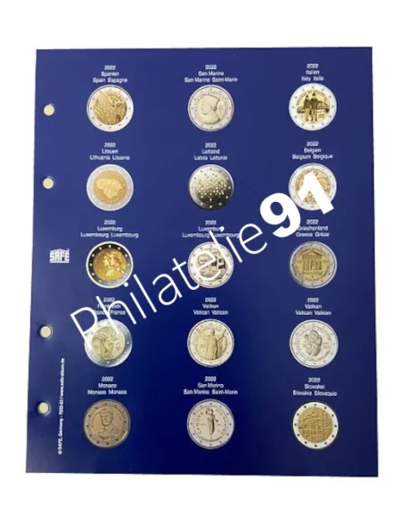 SAFE, Feuilles TOPset 2€ 2022, matériel numismatique