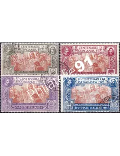 Italie n° 124 à 127 oblitérés, timbres Europe