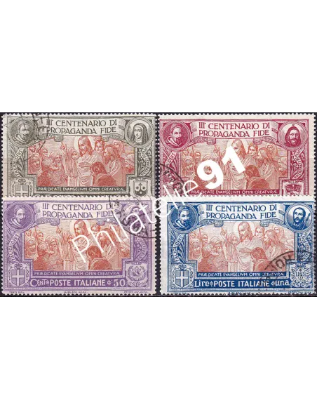 Italie n° 124 à 127 oblitérés, timbres Europe