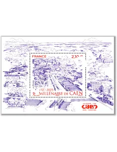 Feuille Millénaire de Caen, timbres de France