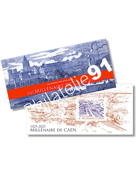 Bloc souvenir Millénaire de Caen , timbres de France
