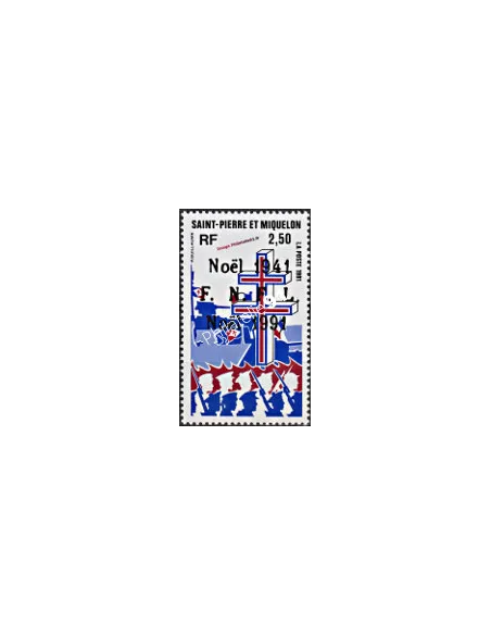 Timbre de SAINT PIERRE ET MIQUELON - n°  554, Noël, collection Dom-Tom