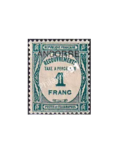 Andorre français, timbre-taxe n° 12 neuf, collection timbres d'Andorre