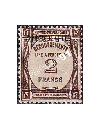 Andorre français, timbre-taxe n° 14 neuf, collection timbres d'Andorre