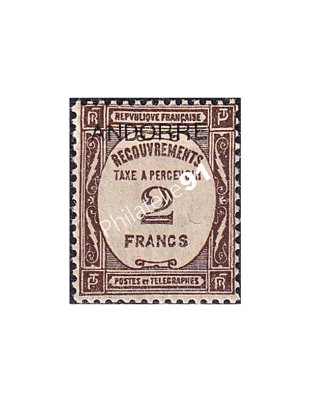 Andorre français, timbre-taxe n° 14 neuf, collection timbres d'Andorre
