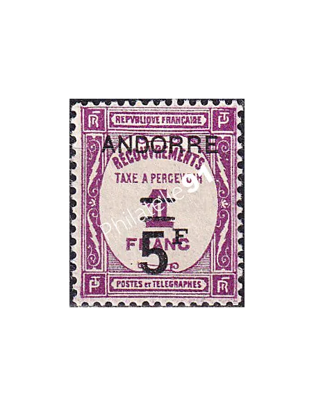 Andorre français, timbre-taxe n° 15 neuf, collection timbres d'Andorre