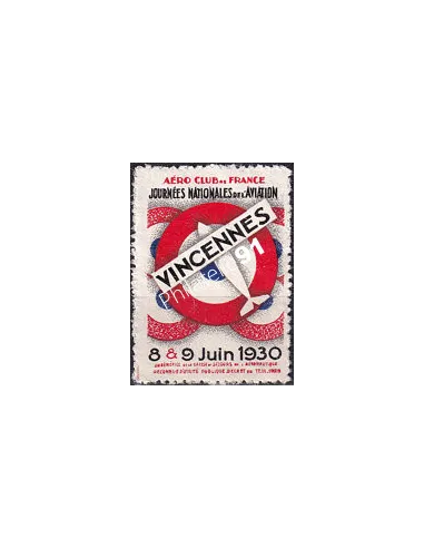 Vignette meeting aérien neuve, Vincennes 1930, vignettes France