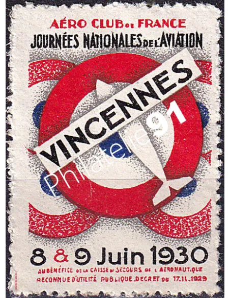 Vignette meeting aérien neuve, Vincennes 1930, vignettes France
