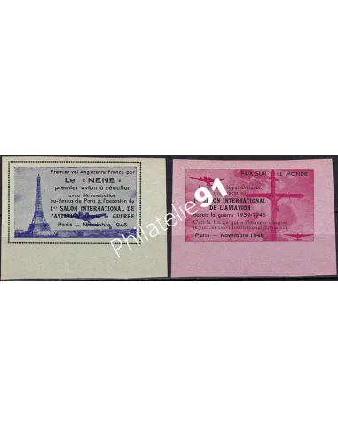 Vignettes meeting aérien neuve, Paris 1946, vignettes France