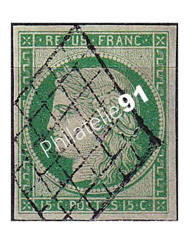 Timbre Classique n° 2 non dentelé oblitéré, collection timbres France