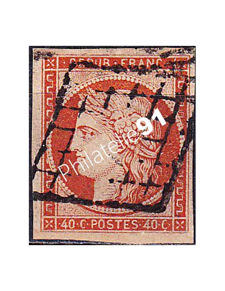 Classique n° 5 non dentelé oblitéré, signé, collection timbres France