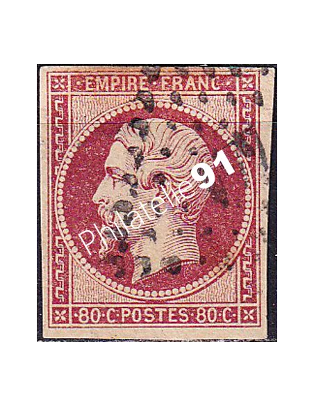 Classique n° 17A non dentelé oblitéré, collection timbres France
