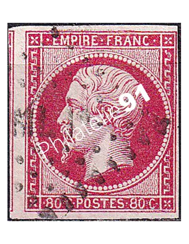 Classique n° 17B non dentelé oblitéré, collection timbres France