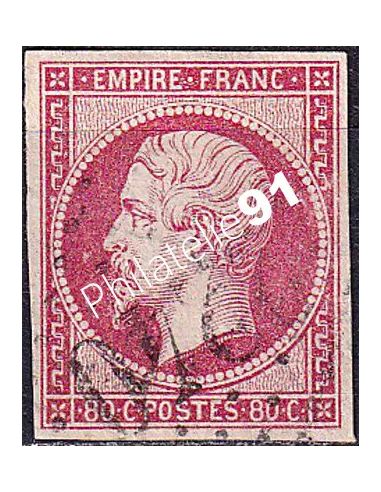 Classique n° 17B non dentelé oblitéré, collection timbres France