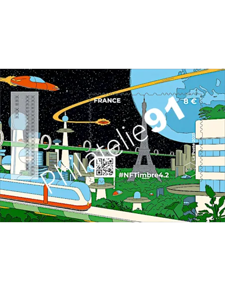 #NFTimbre 4.2, version argent, 1er jour, timbres de France