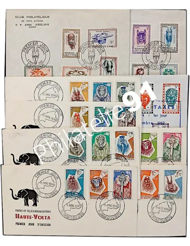 Lot de 1er jour masques, timbres thématiques