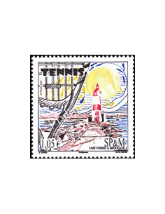Timbre de SAINT-PIERRE-ET-MIQUELON n°  955 - Sport. Tennis. Phare