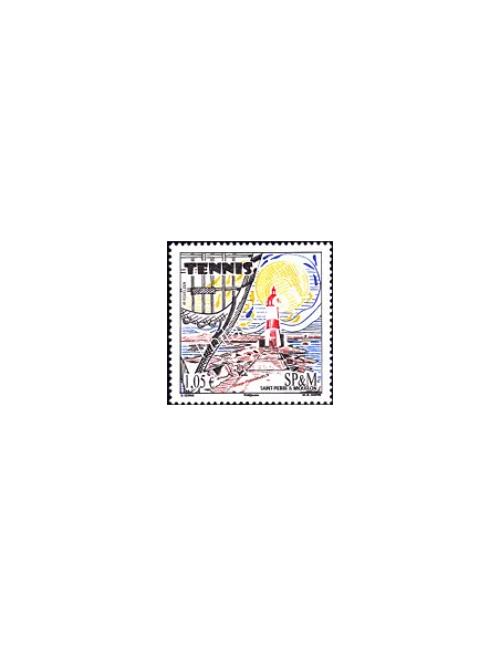 Timbre de SAINT-PIERRE-ET-MIQUELON n°  955 - Sport. Tennis. Phare