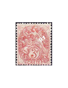 Crète, n° 3 neuf, timbres des colonies françaises