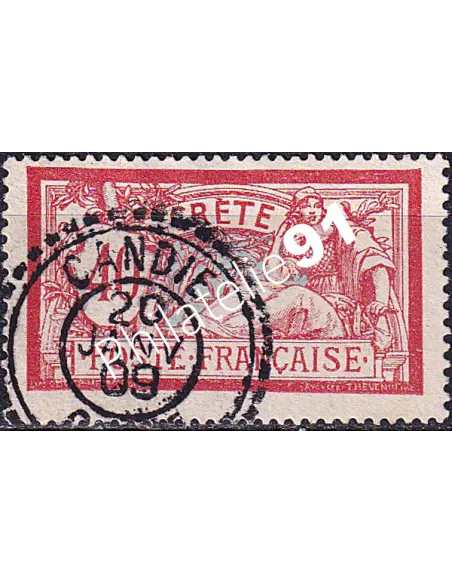 Crète, n° 11 oblitéré, timbres des colonies françaises