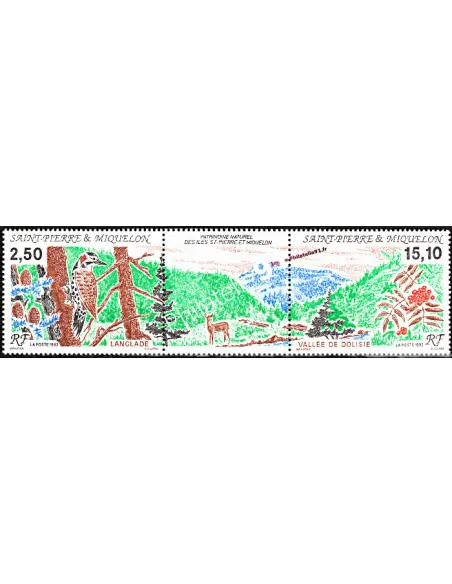 Timbres de Saint PIERRE ET MIQUELON n° 568 A - animaux et plantes
