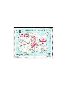 Timbre de St Pierre & Miquelon n°569 Christophe Colomb Timbres dom tom