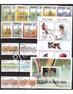Lot de timbres thématique vélo , timbres thématiques
