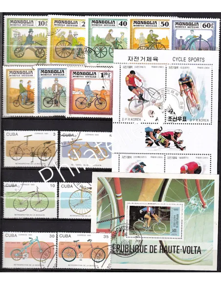 Lot de timbres thématique vélo , timbres thématiques
