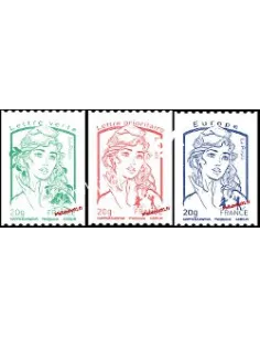 Timbre de France n° 4778 à 4780 -  Roulettes - Marianne et la jeunesse. Type Marianne de Ciappa et Kawena