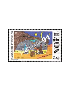 Timbre neuf de Saint Pierre et Miquelon n°  571. Thématique : Noël