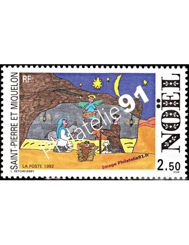 Timbre neuf de Saint Pierre et Miquelon n°  571. Thématique : Noël