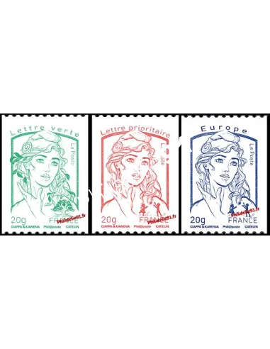 Timbre de France n° 4778 à 4780 -  Roulettes - Marianne et la jeunesse. Type Marianne de Ciappa et Kawena