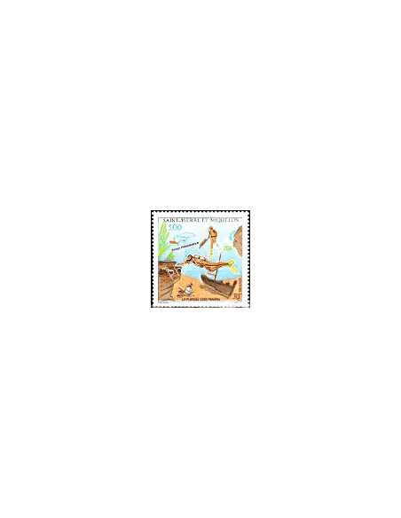Timbre de St Pierre et Miquelon n° 574, La plongée, collection Dom-Tom
