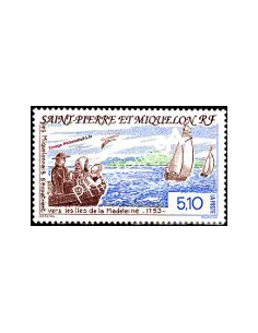 Timbre de Saint Pierre et Miquelon n° 579. Bateaux, collection Dom-Tom
