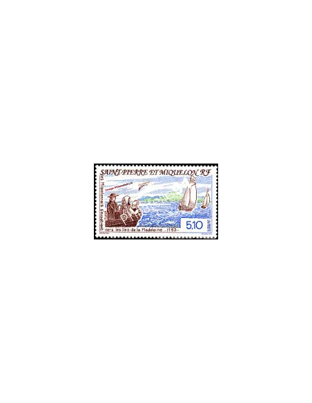 Timbre de Saint Pierre et Miquelon n° 579. Bateaux, collection Dom-Tom