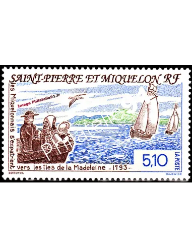 Timbre de Saint Pierre et Miquelon n° 579. Bateaux, collection Dom-Tom