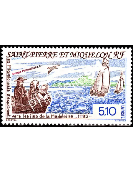 Timbre de Saint Pierre et Miquelon n° 579. Bateaux, collection Dom-Tom