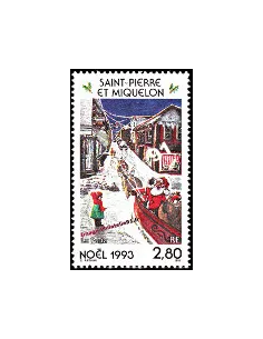 Timbre de Saint Pierre et Miquelon n° 591, Noël, collection Dom-Tom