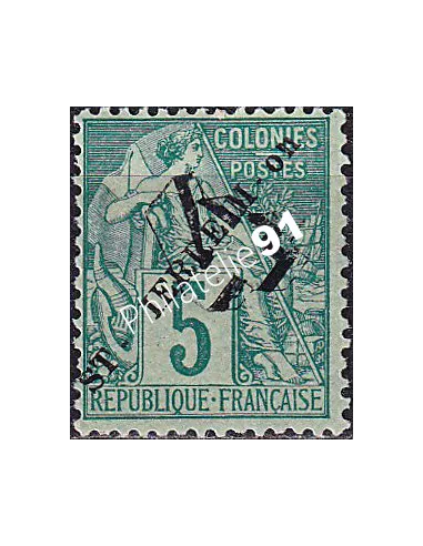 St-Pierre et Miquelon, Variété sur n° 50 charnière, timbres colonies