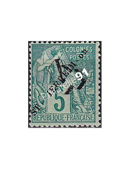 St-Pierre et Miquelon, Variété sur n° 50 charnière, timbres colonies