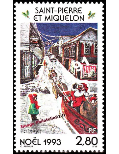 Timbre de Saint Pierre et Miquelon n° 591, Noël, collection Dom-Tom