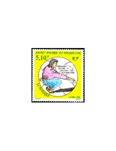 Timbre de St Pierre et Miquelon n°  593, pétanque, collection Dom-Tom