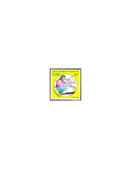Timbre de St Pierre et Miquelon n°  593, pétanque, collection Dom-Tom