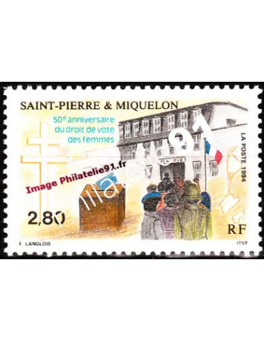 Timbre de Saint Pierre et Miquelon n° 597, collection Dom-Tom
