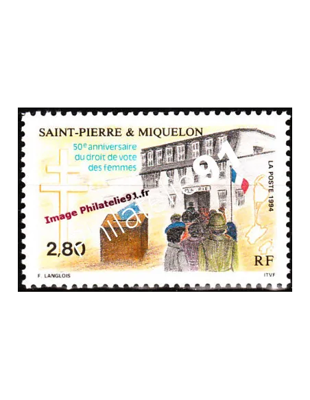 Timbre de Saint Pierre et Miquelon n° 597, collection Dom-Tom